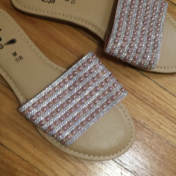 Sparkly slide on sandals - Picture 2 of 4